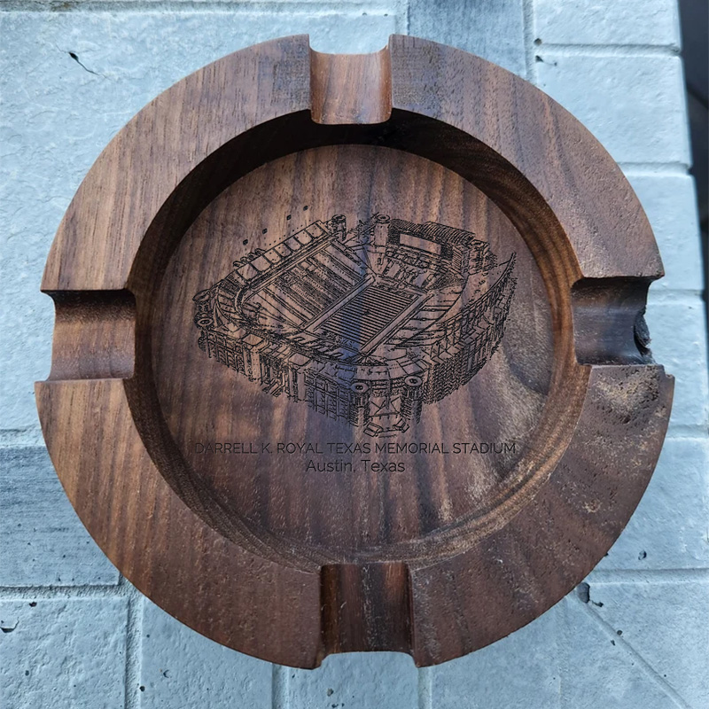 Darrell K Royal–Texas Memorial Stadium Walnut Cigar Ash Tray