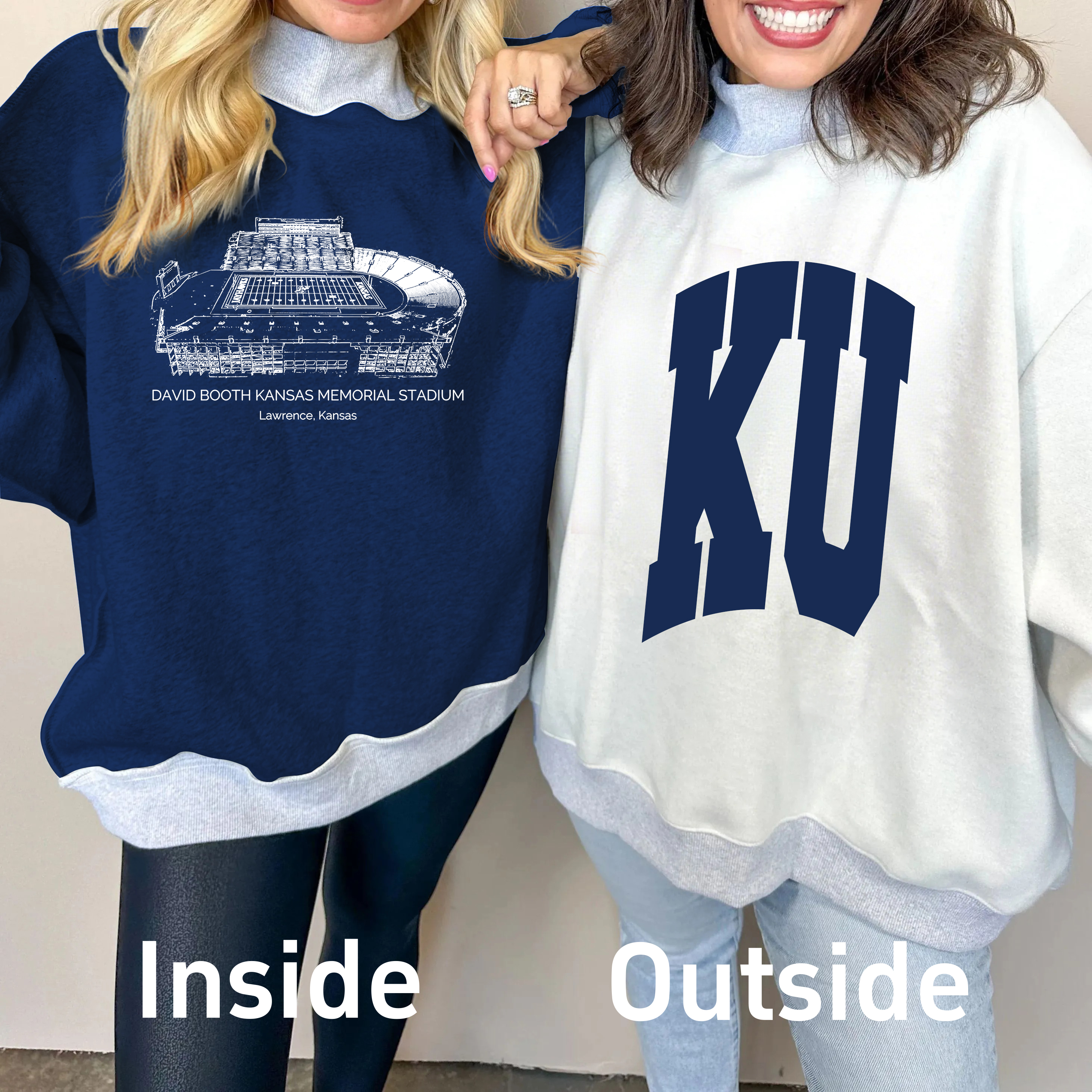 David Booth Kansas Memorial Stadium Game Day Mock Neck Reversible Sweatshirt