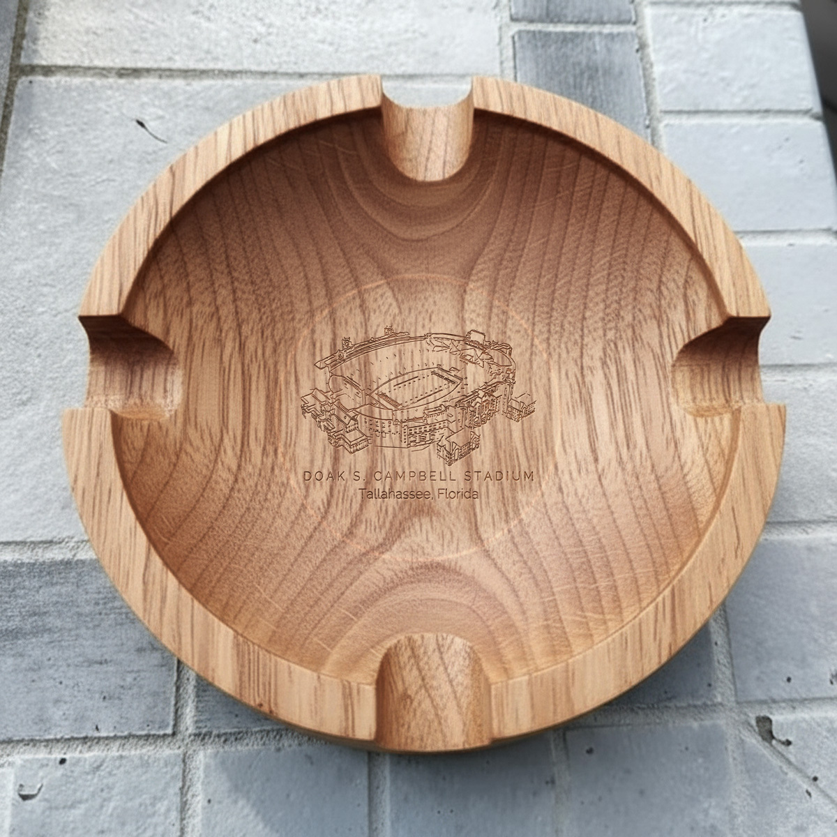 Doak Campbell Stadium Walnut Cigar Ash Tray