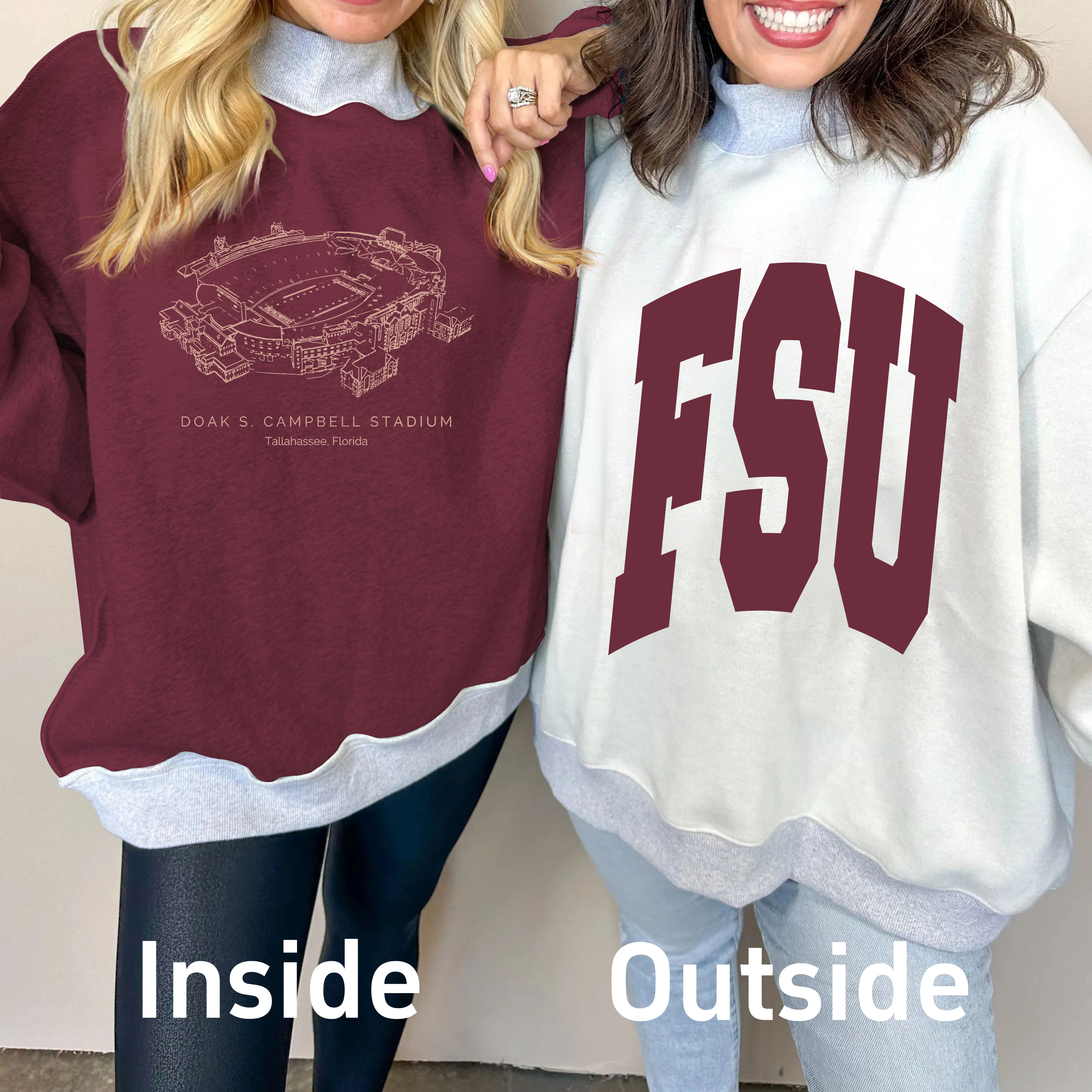 Doak Campbell Stadium Game Day Mock Neck Reversible Sweatshirt