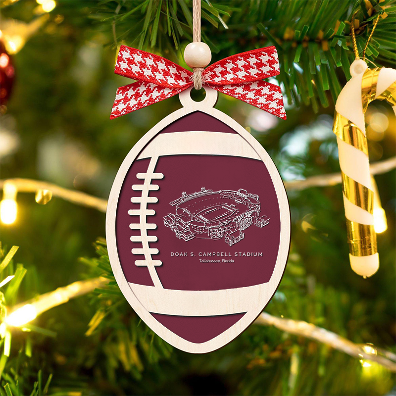 Personalized Doak S.Campbell Stadium - Florida State Seminoles football Christmas Ornament, Christmas Gift for Football Team, Personalized Football Player Gift