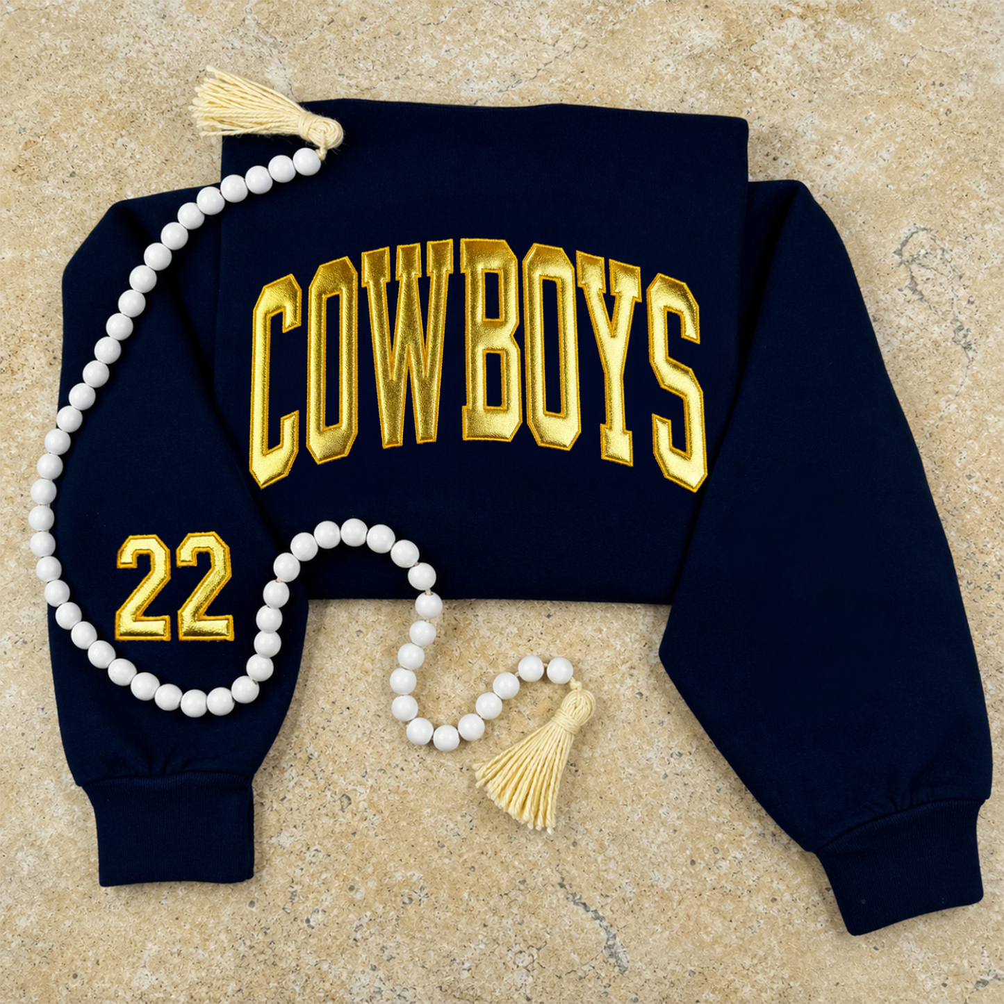 Custom Metallic Puff Team Name Sweatshirt, Personalized Game Day Crewneck