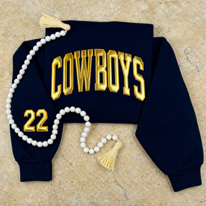 Custom Metallic Puff Team Name Sweatshirt, Personalized Game Day Crewneck