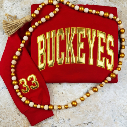 Custom Metallic Puff Team Name Sweatshirt, Personalized Game Day Crewneck