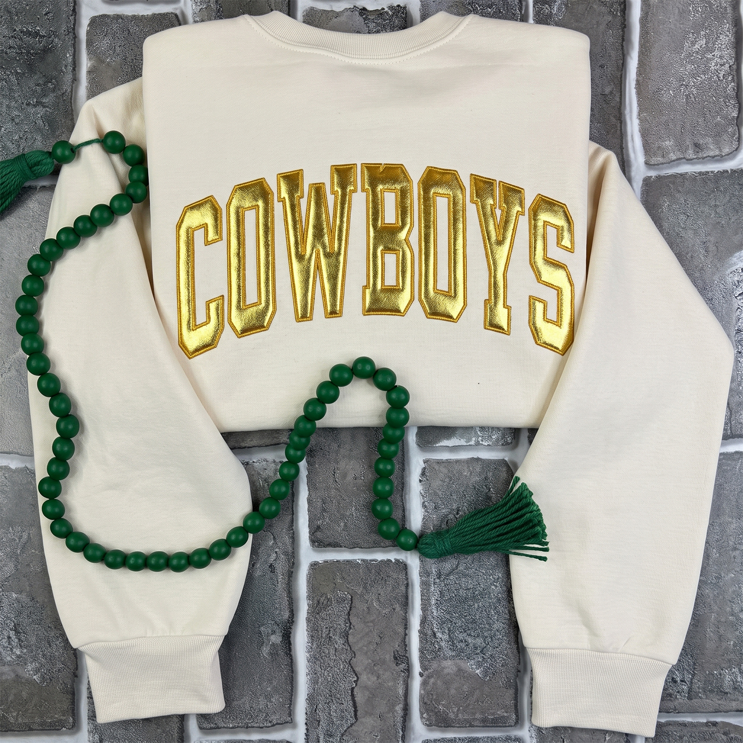 Custom Metallic Puff Team Name Sweatshirt, Personalized Game Day Crewneck