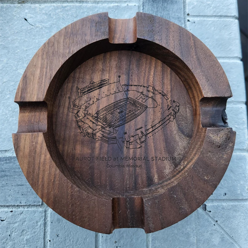 Faurot Field at Memorial Stadium Walnut Cigar Ash Tray