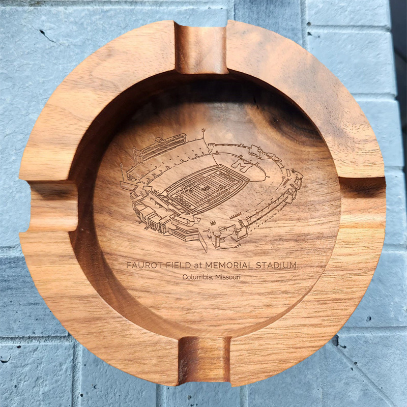 Faurot Field at Memorial Stadium Walnut Cigar Ash Tray