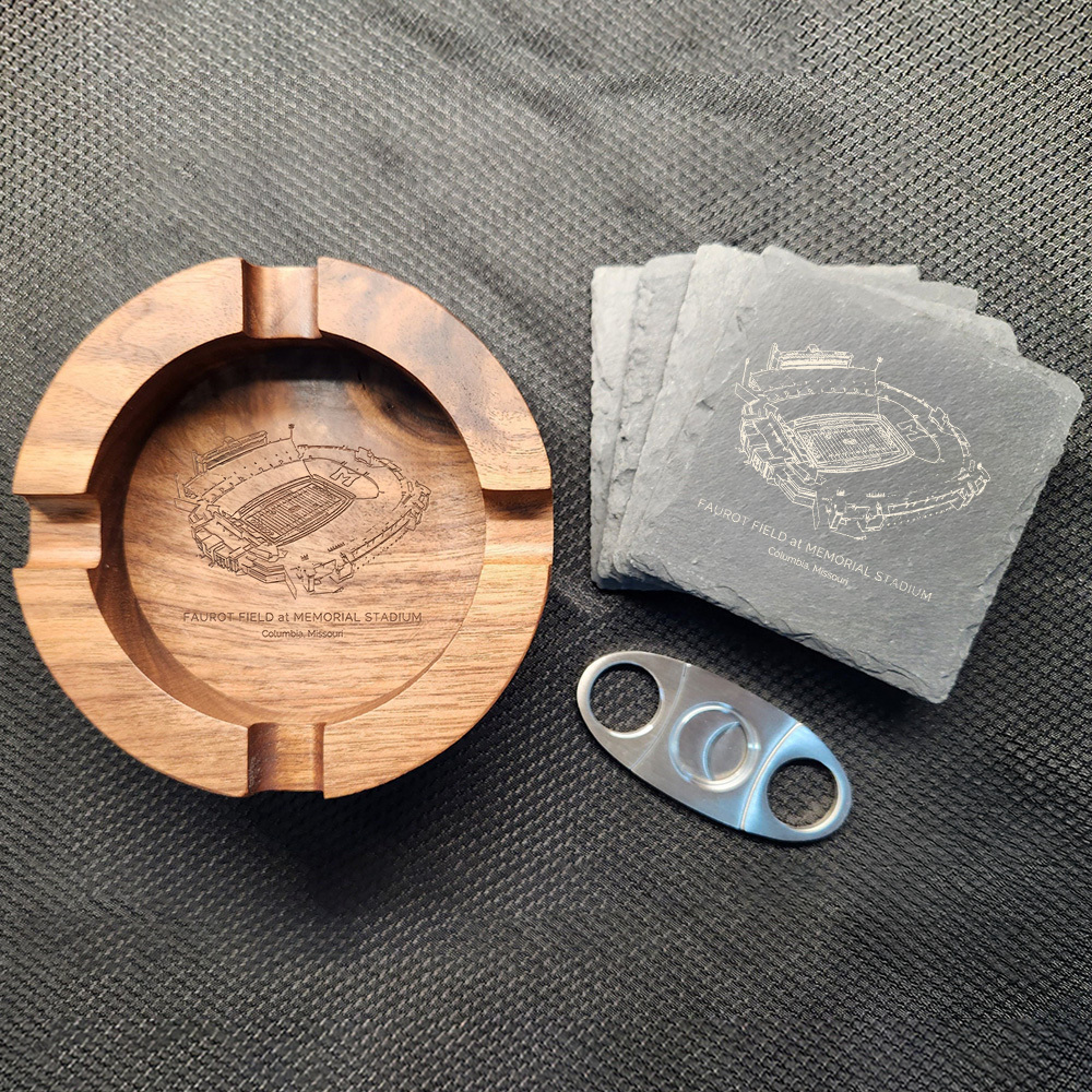 Faurot Field at Memorial Stadium Walnut Cigar Ash Tray