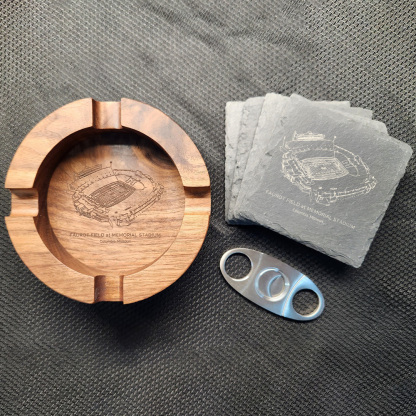 Faurot Field at Memorial Stadium Walnut Cigar Ash Tray