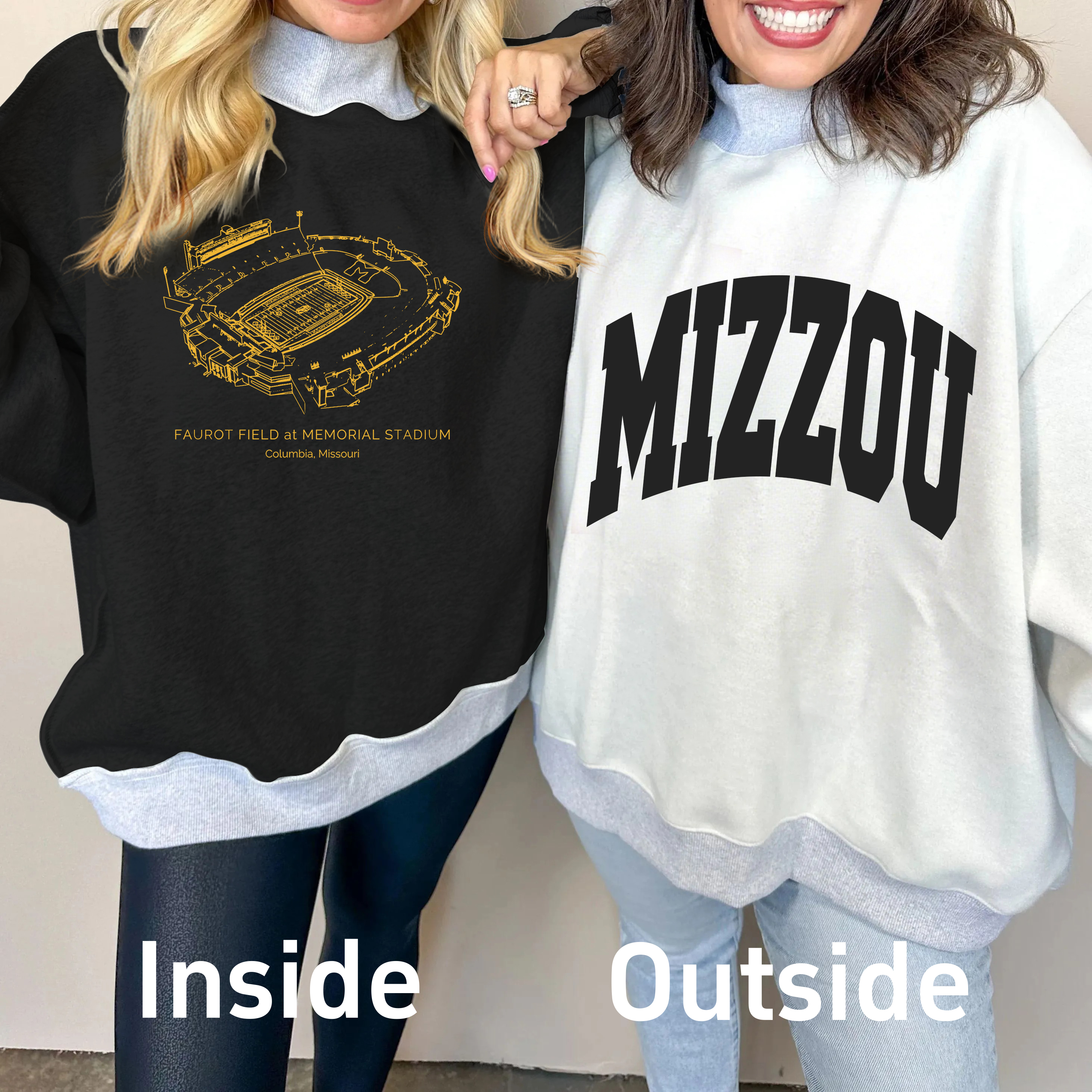 Faurot Field at Memorial Stadium Game Day Mock Neck Reversible Sweatshirt