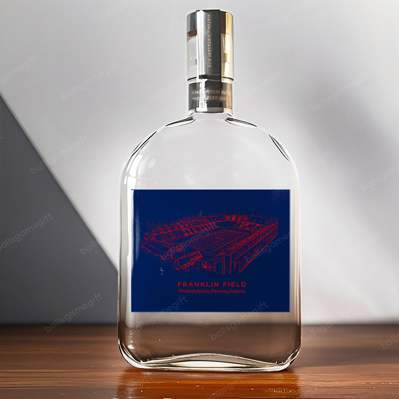 Franklin Field-  Penn Quakers football,Whiskey Bottles-Gifts For Sports Lovers