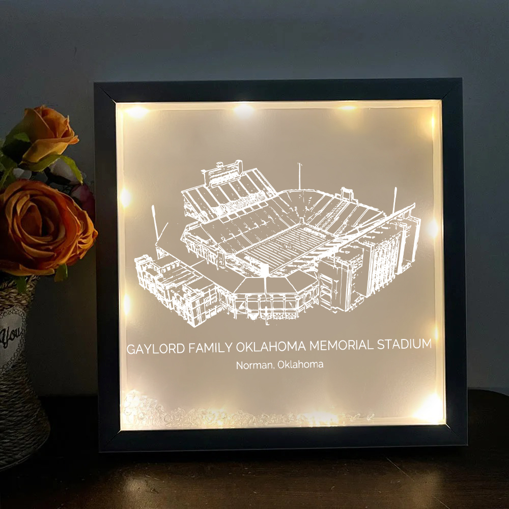Gaylord Family Oklahoma Memorial Stadium - Oklahoma Sooners football Light Frame Box