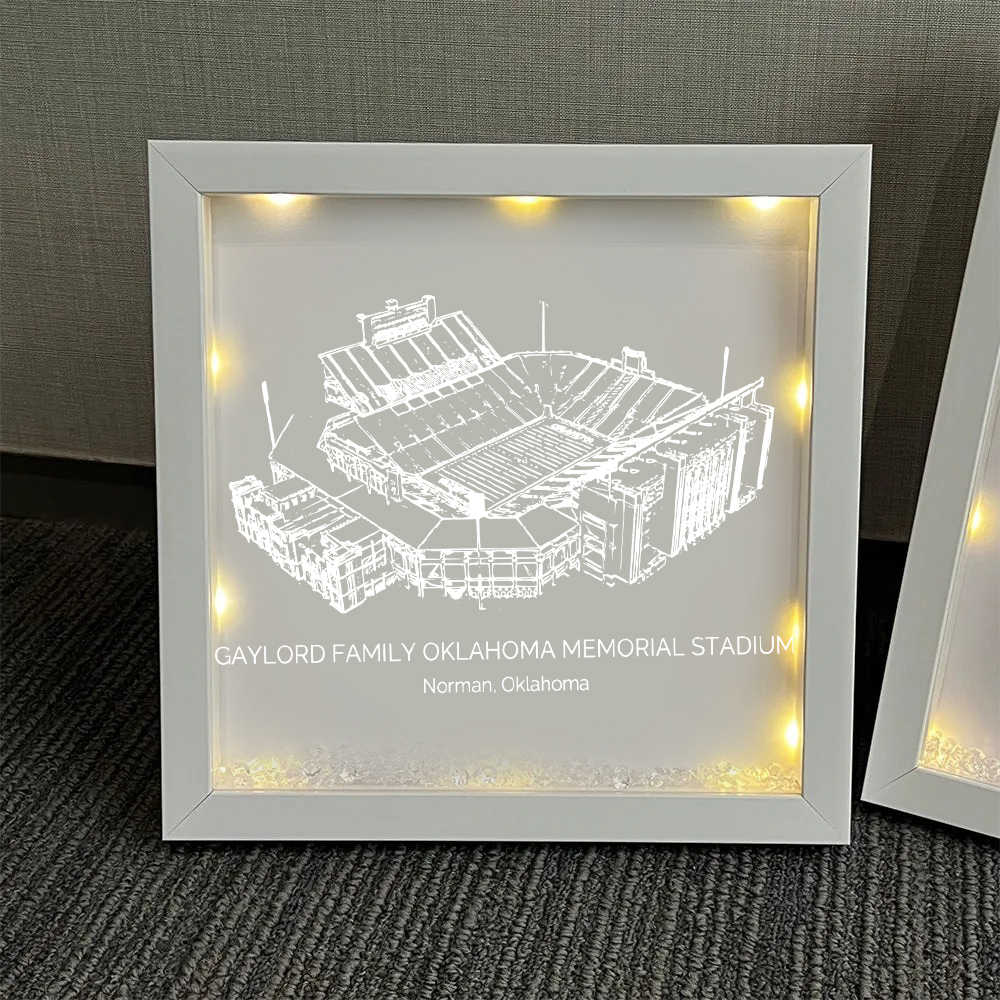 Gaylord Family Oklahoma Memorial Stadium - Oklahoma Sooners football Light Frame Box