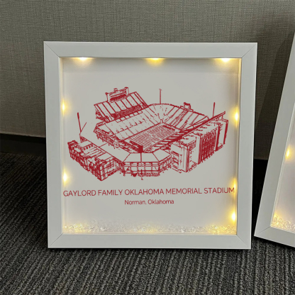 Gaylord Family Oklahoma Memorial Stadium - Oklahoma Sooners football Light Frame Box