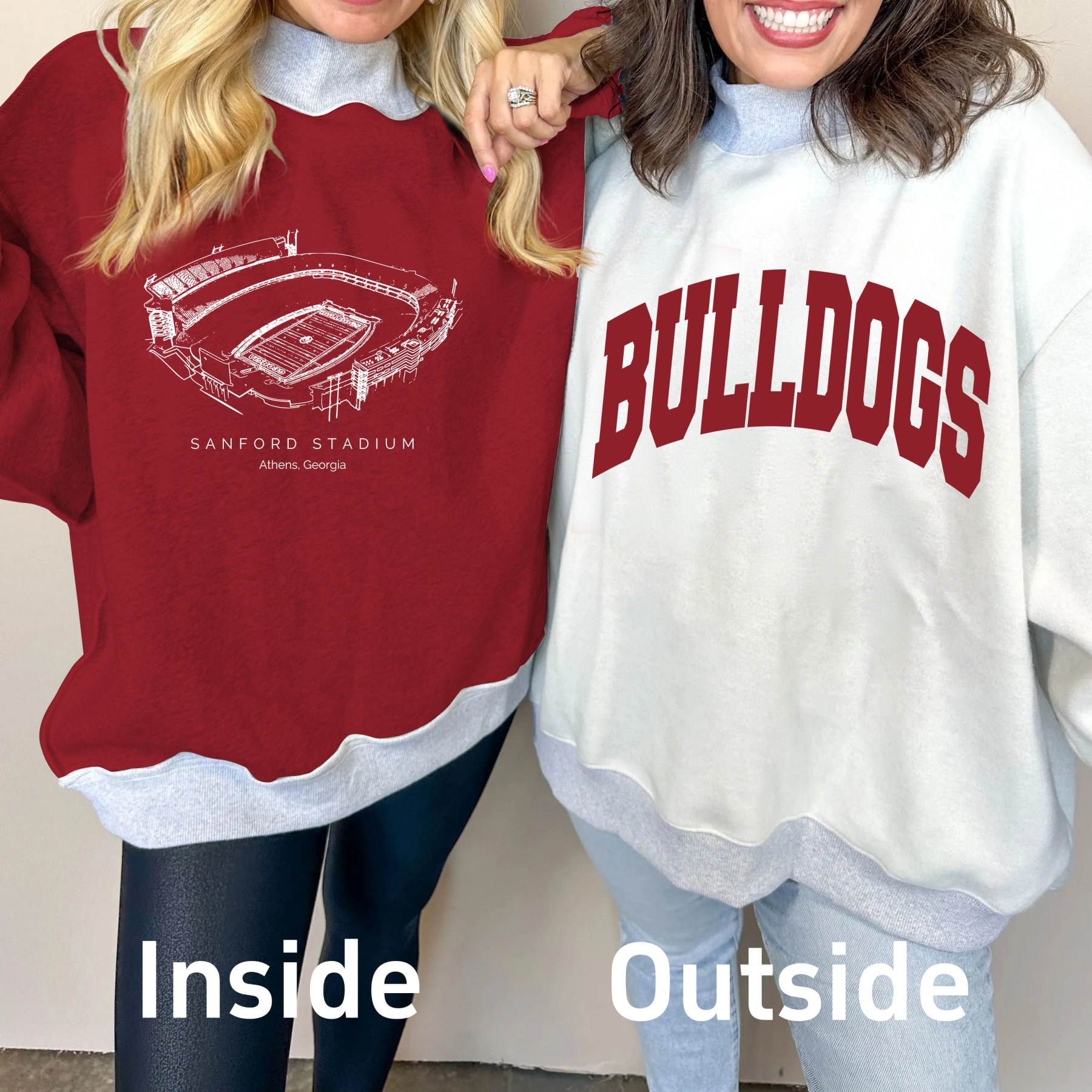 Sanford Stadium Game Day Mock Neck Reversible Sweatshirt