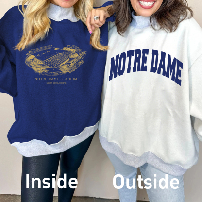 Notre Dame Stadium Game Day Mock Neck Reversible Sweatshirt