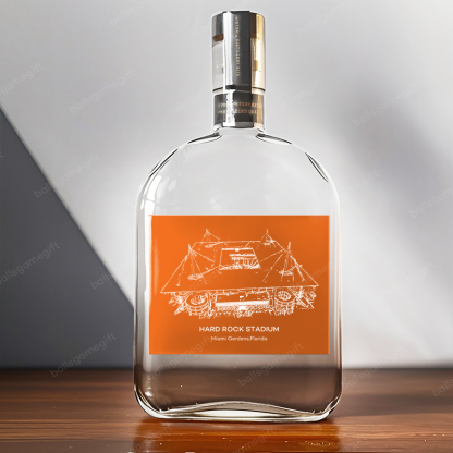 Hard Rock Stadium-Miami Dolphins, Miami Hurricanes football,Whiskey Bottles-Gifts For Sports Lovers