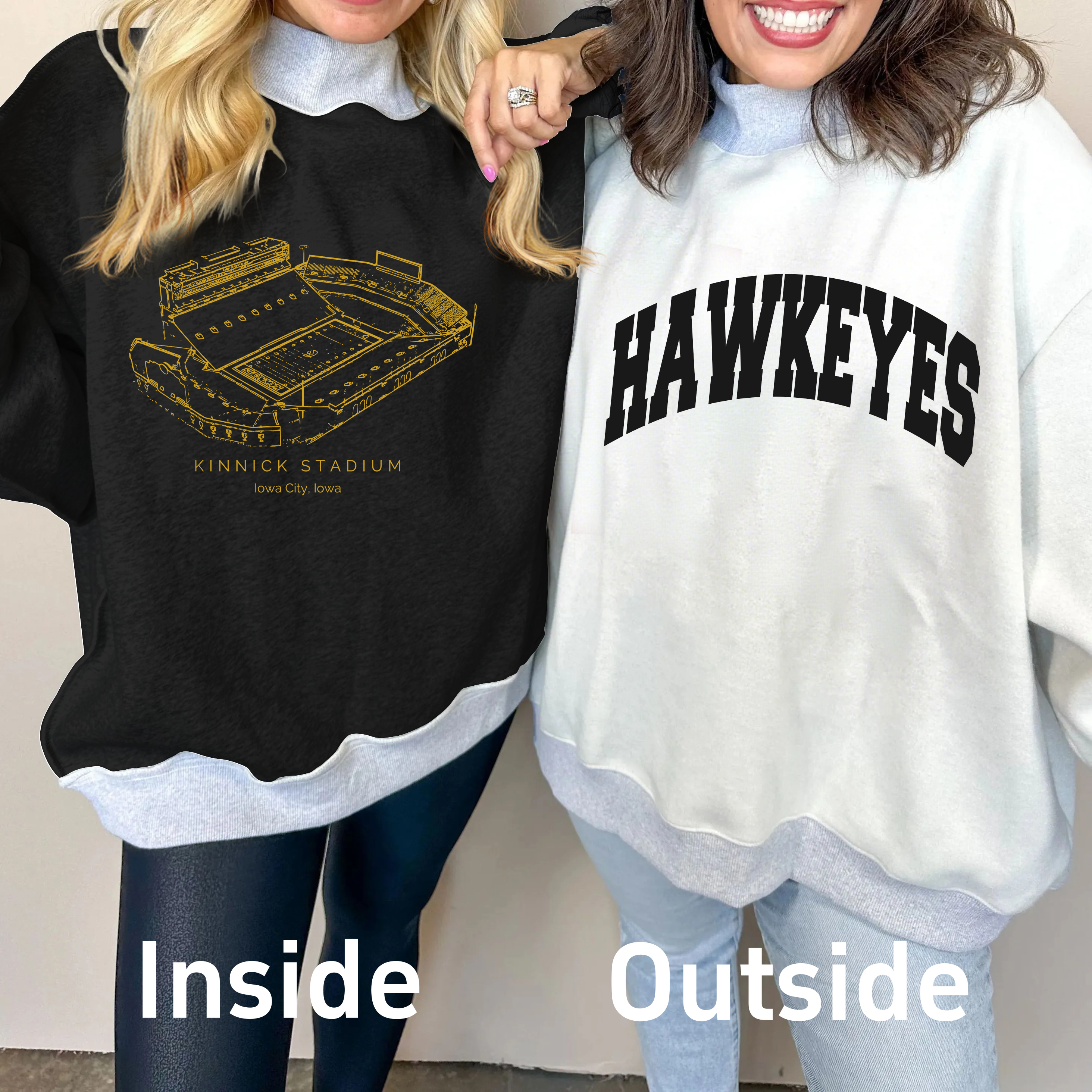 Kinnick Stadium Game Day Mock Neck Reversible Sweatshirt