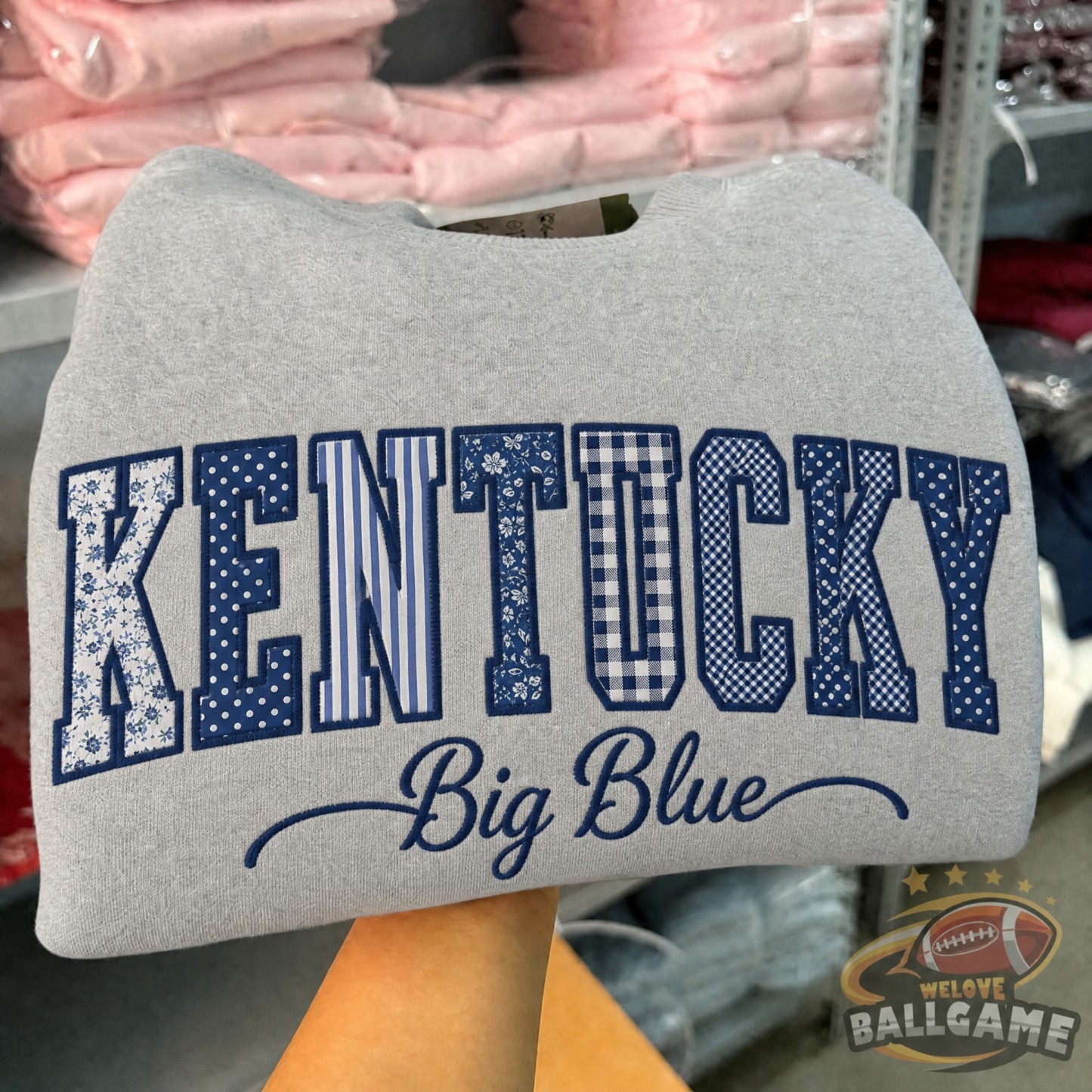 Custom Kentucky Wildcats Patchwork Fabric Embroidered Sweatshirt, Personalized Floral Varsity College Sweatshirt