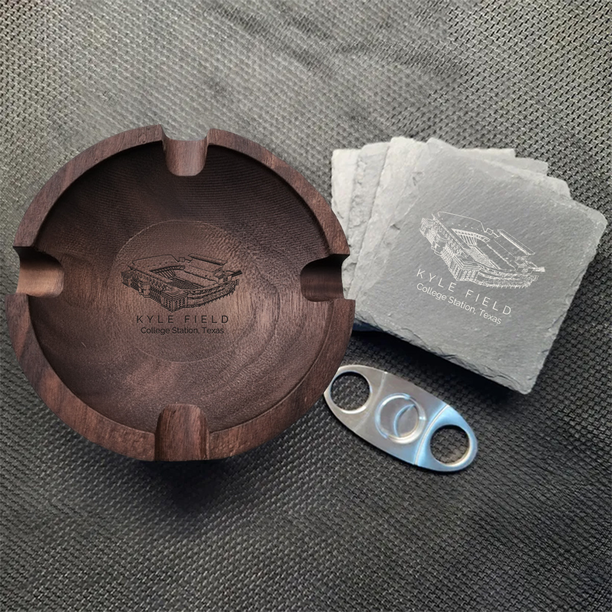 Kyle Field Walnut Cigar Ash Tray