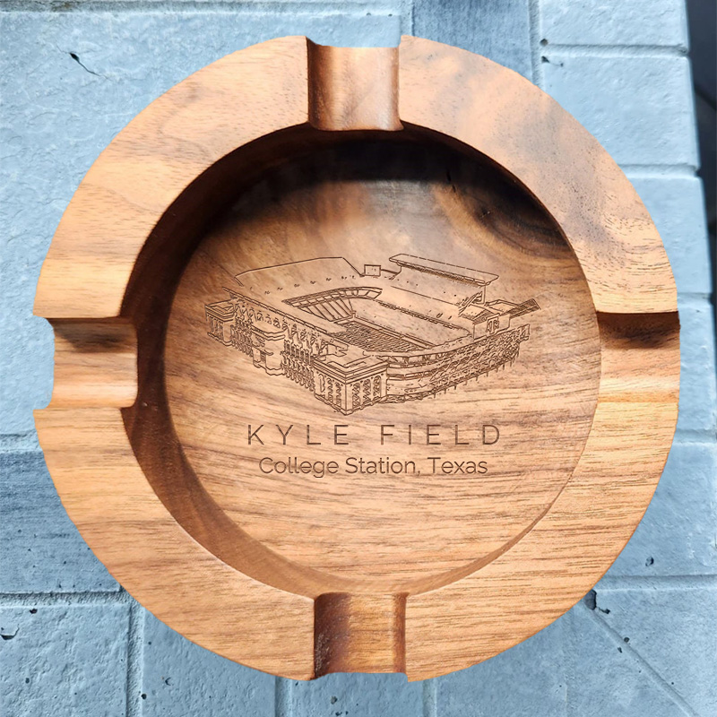 Kyle Field Walnut Cigar Ash Tray