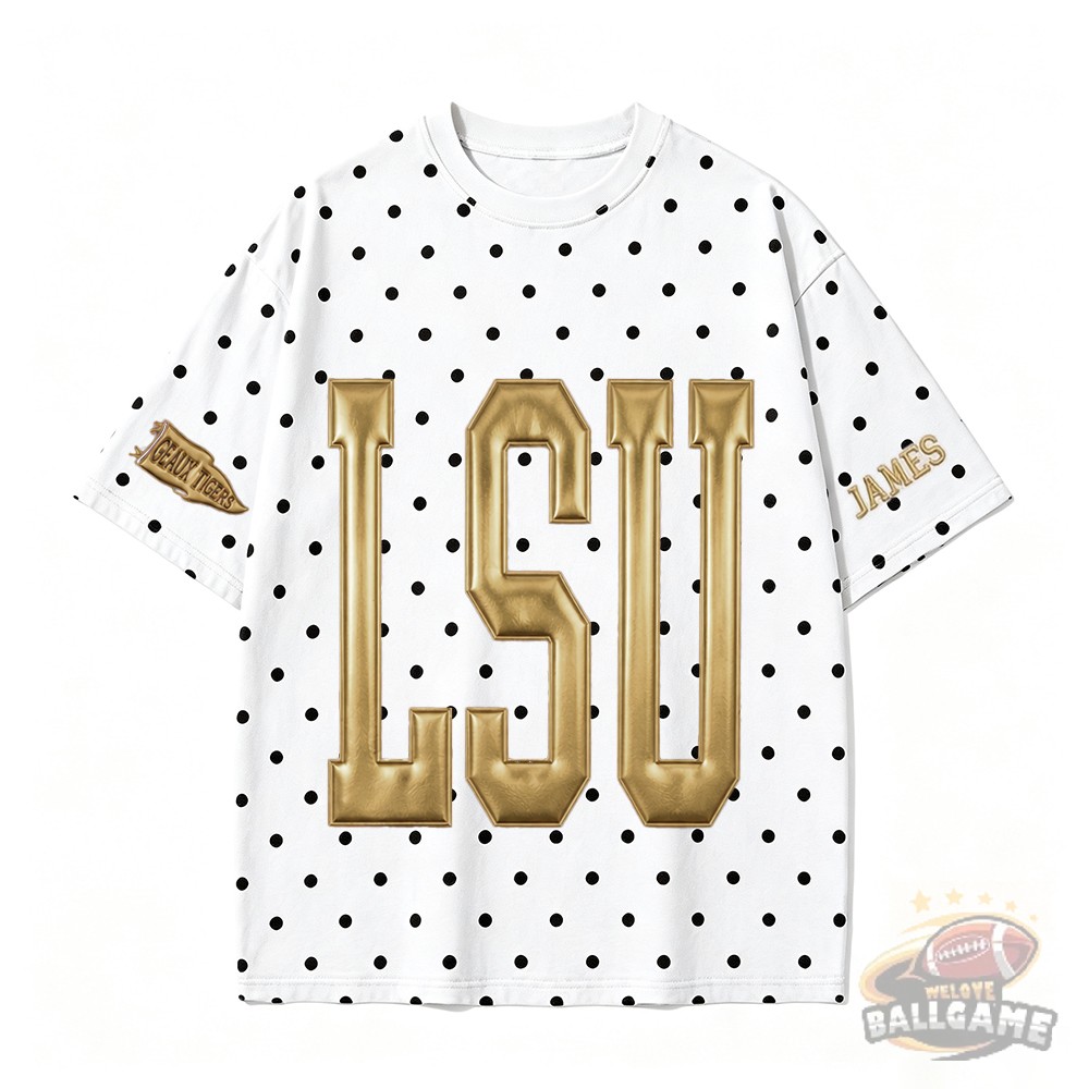 Louisiana State(LSU) - Custom College Team Polka Dot T-Shirt