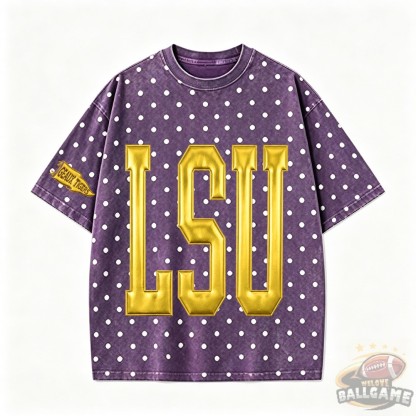 Louisiana State(LSU) - Custom College Team Polka Dot T-Shirt