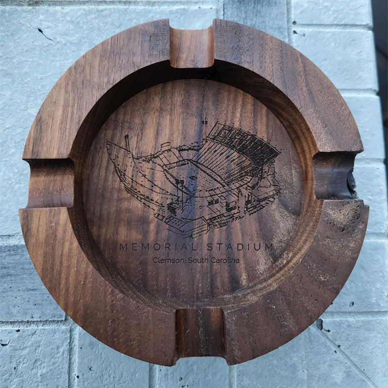 Memorial Stadium (Clemson) Walnut Cigar Ash Tray