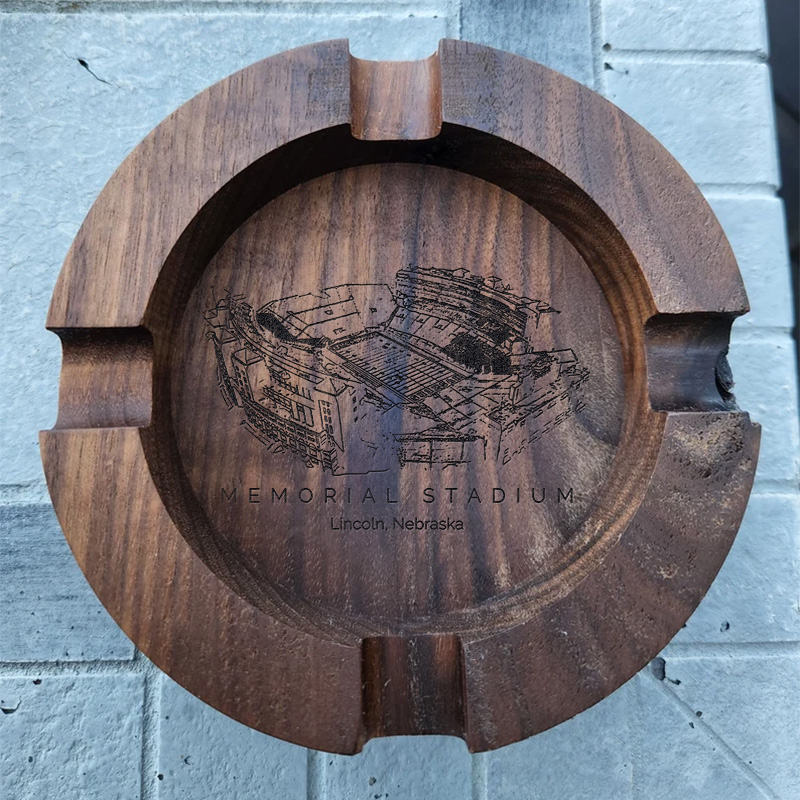 Memorial Stadium (Lincoln) Walnut Cigar Ash Tray