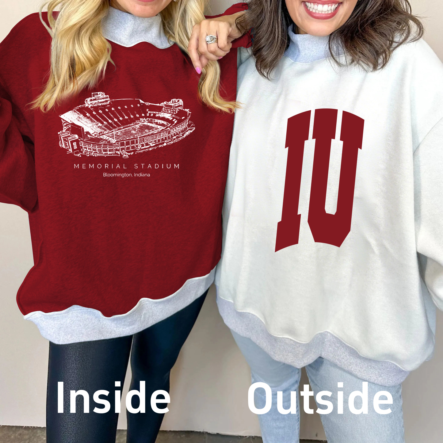 Memorial Stadium-INDIANA Game Day Mock Neck Reversible Sweatshirt
