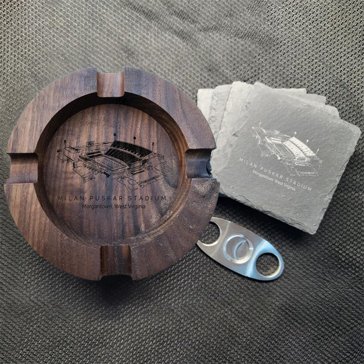Milan Puskar Stadium Walnut Cigar Ash Tray