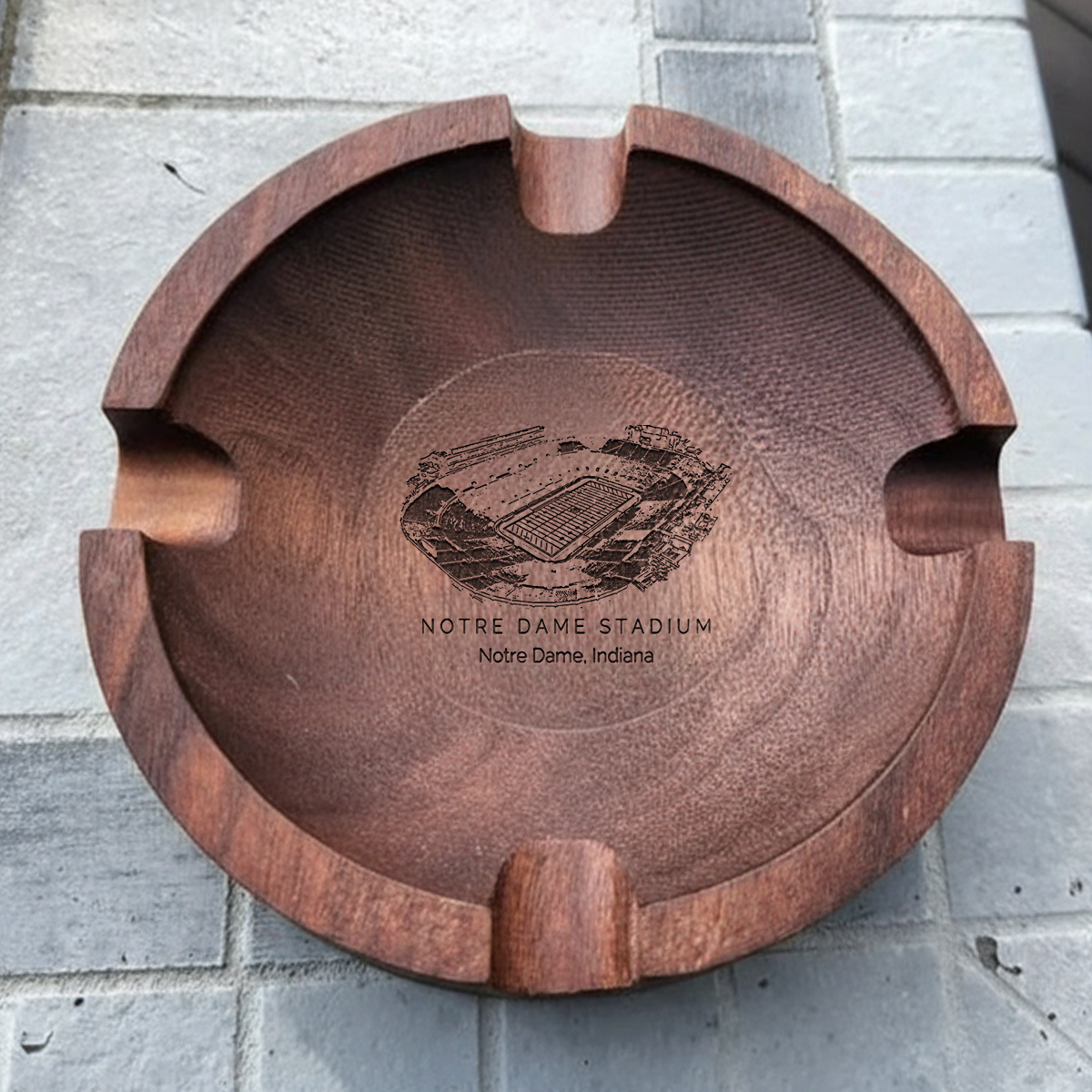  Notre Dame Stadium Walnut Cigar Ash Tray