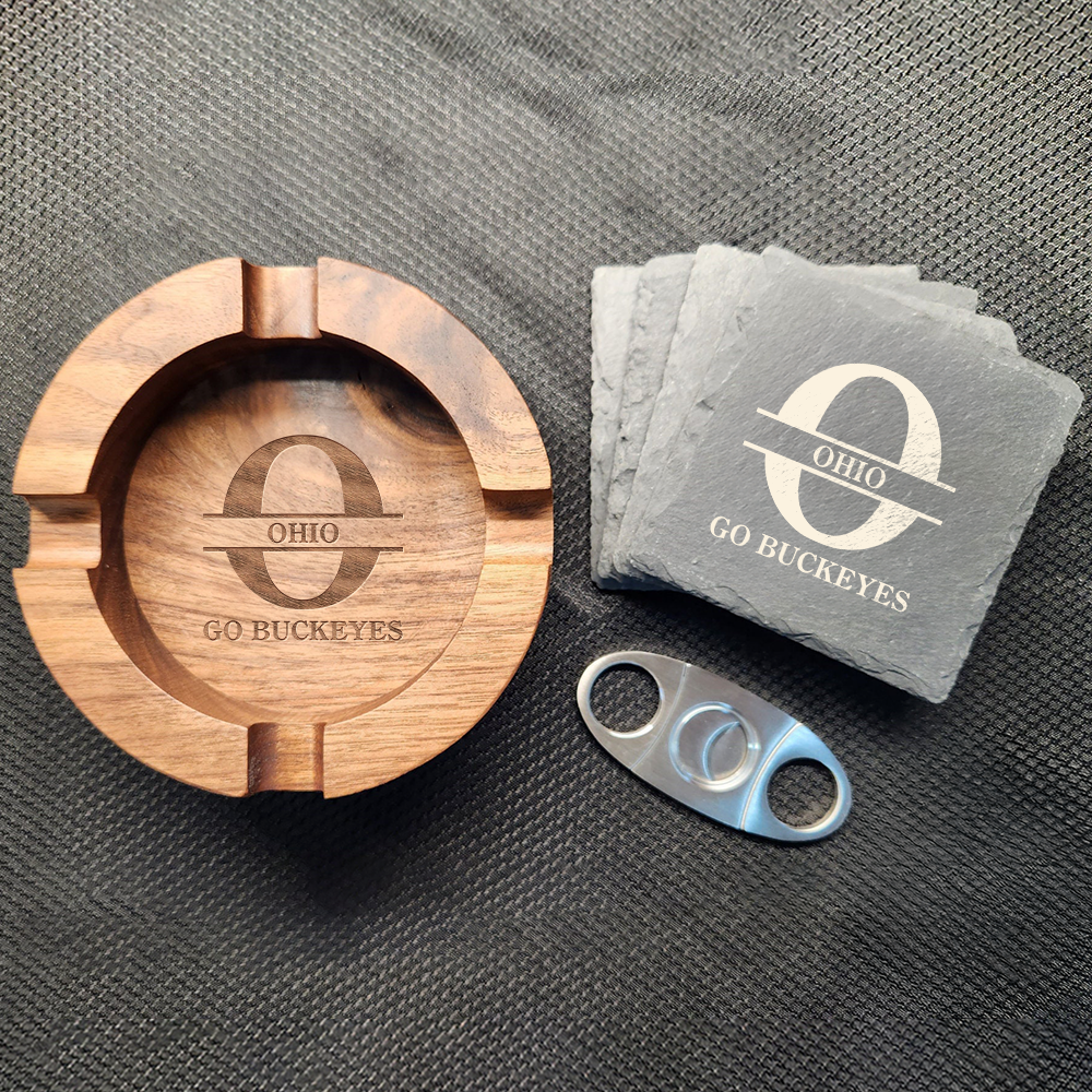 Ohio Football Team Walnut Cigar Ash Tray