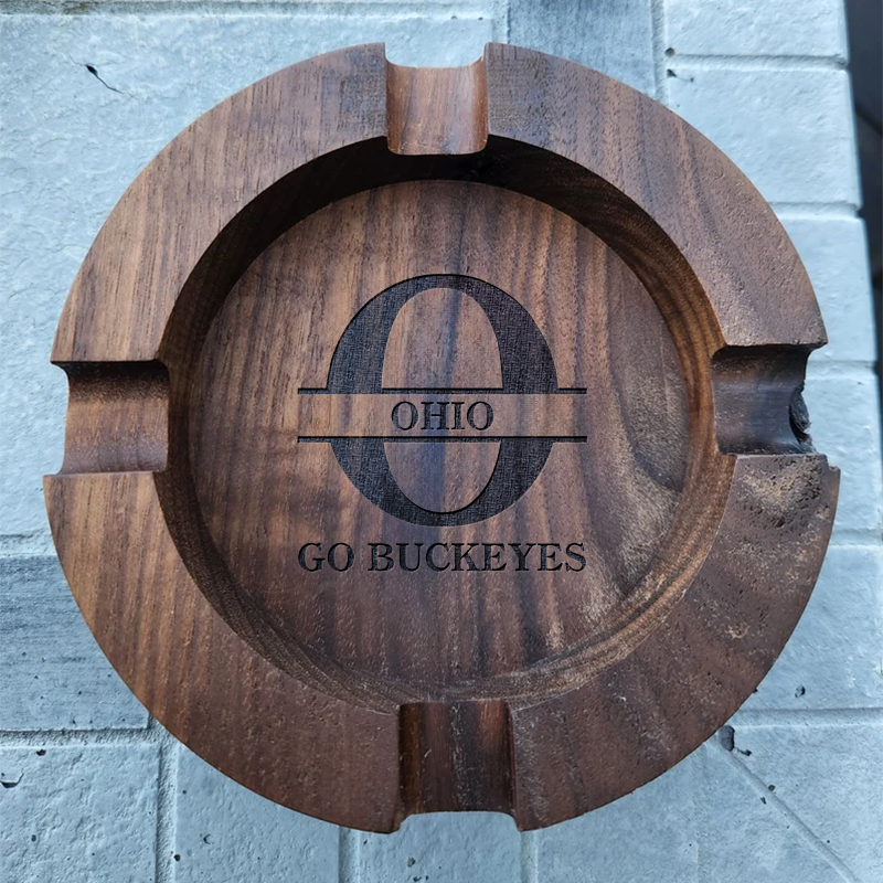 Ohio Football Team Walnut Cigar Ash Tray
