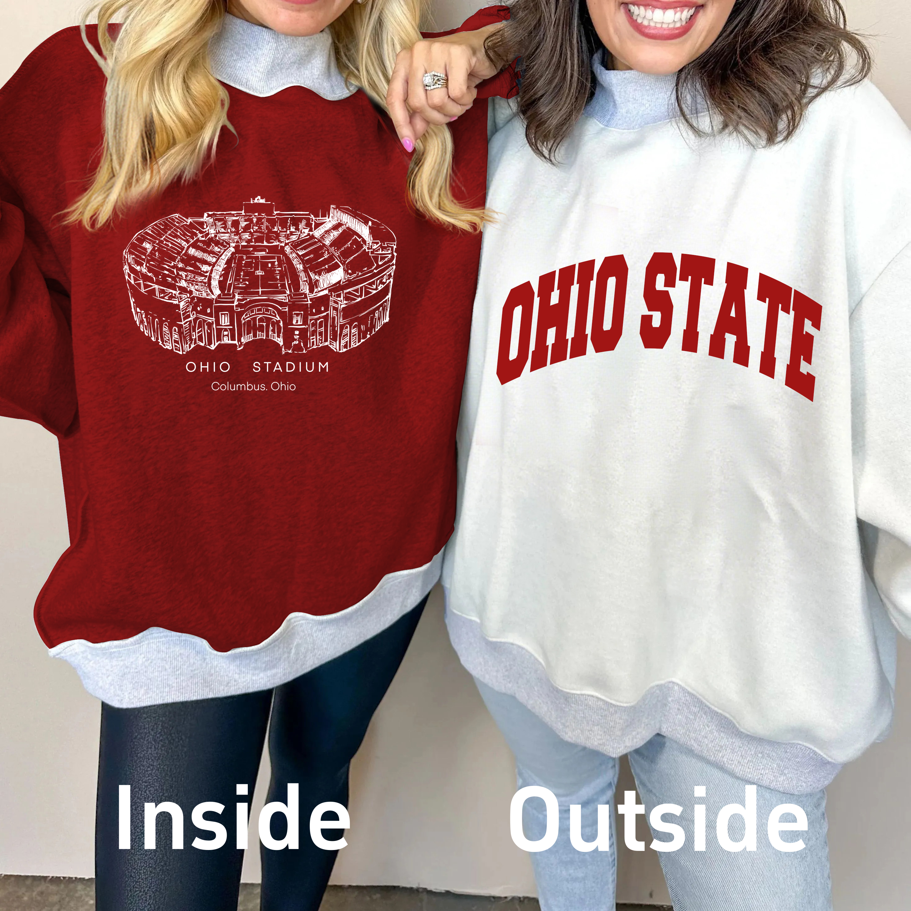 Ohio Stadium Game Day Mock Neck Reversible Sweatshirt
