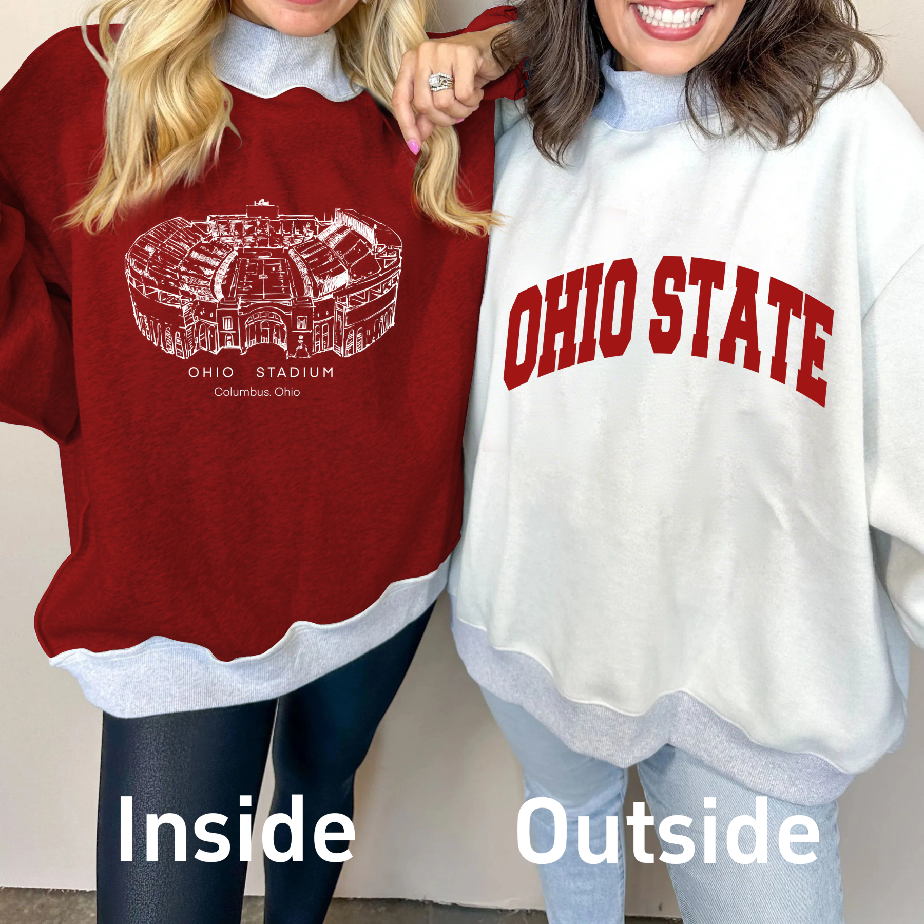 Ohio Stadium Game Day Mock Neck Reversible Sweatshirt