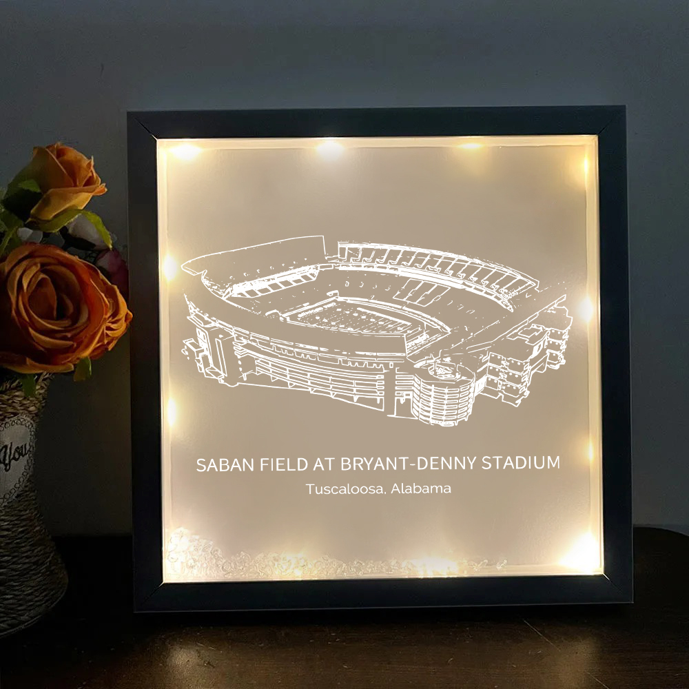 Saban Field at Bryant-Denny Stadium - Alabama Crimson Tide football - University of Alabama at Birmingham Light Frame Box
