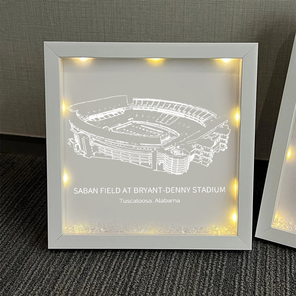 Saban Field at Bryant-Denny Stadium - Alabama Crimson Tide football - University of Alabama at Birmingham Light Frame Box