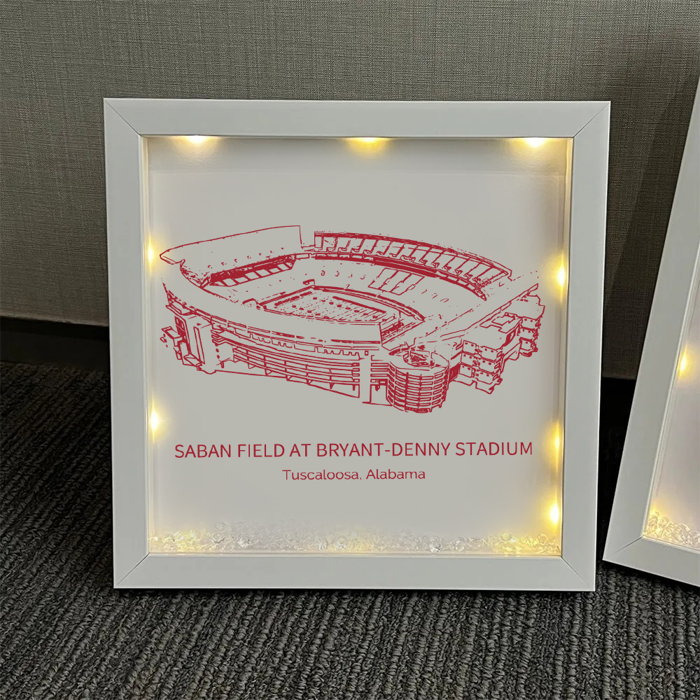 Saban Field at Bryant-Denny Stadium - Alabama Crimson Tide football - University of Alabama at Birmingham Light Frame Box