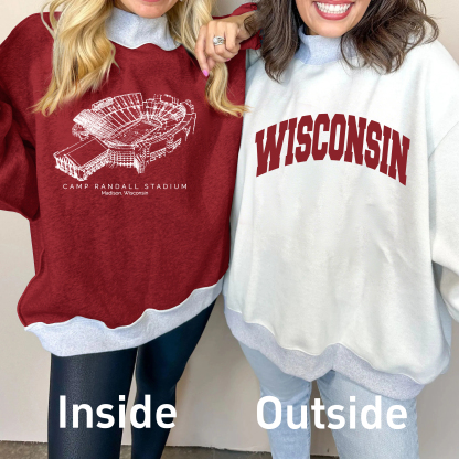 Camp Randall Stadium Game Day Mock Neck Reversible Sweatshirt