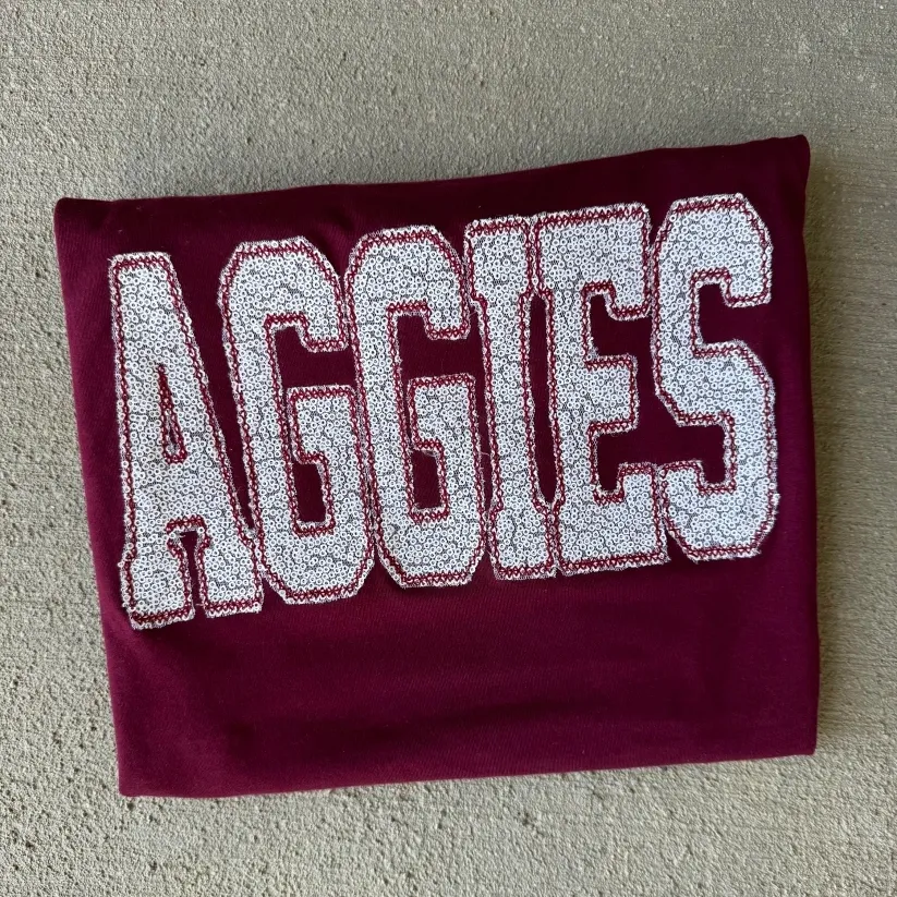 Personalized Sequin Applique gameday sweatshirt