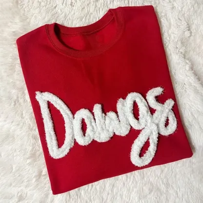 Oversized Team Chenille Embroidered Sweatshirt