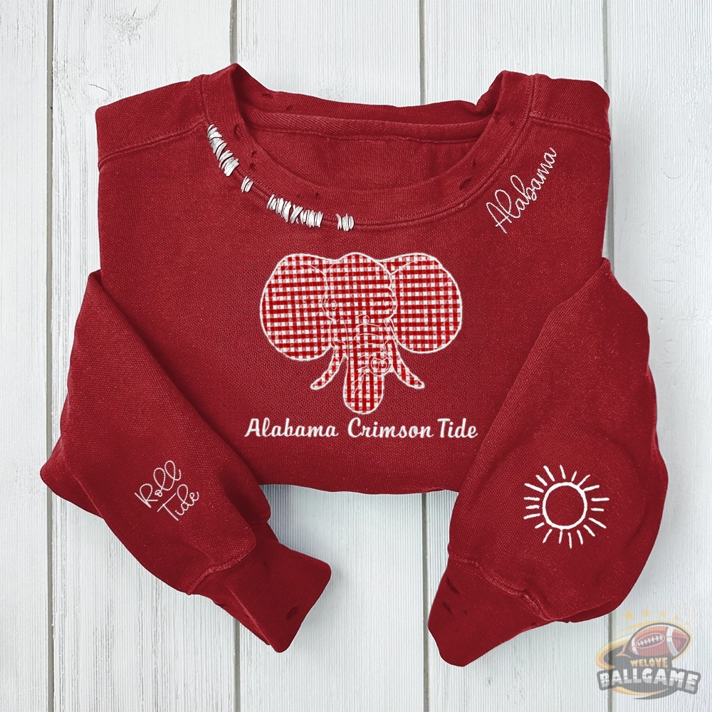 Custom Applique Mascot Vintage Distressed Monogram Collar Sleeve Embroidery Chain Stitch Sweatshirt