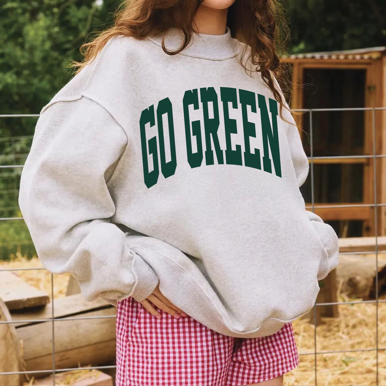 MSU/Go Green Game Day Mock Neck Reversible Sweatshirt