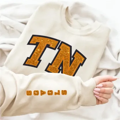 Tennessee Volunteers football Glitter Embroidered Sweatshirt