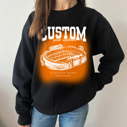 Custom Retro Football Stdium Printing Sweatshirt