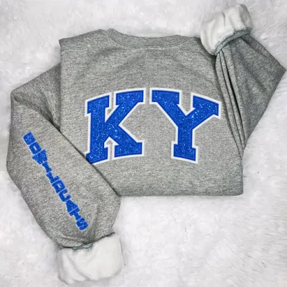 Kentucky Wildcats football Glitter Embroidered Sweatshirt