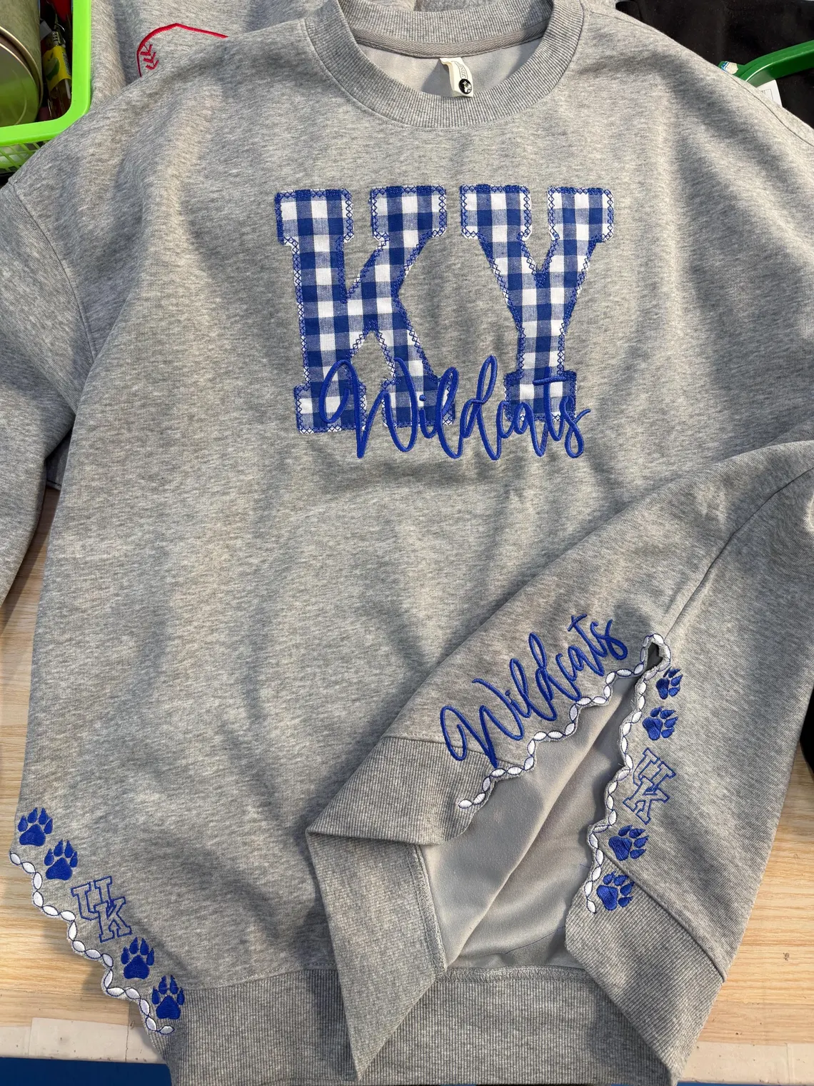 Custom Embroidered Game Day School Team Spirit Sweatshirt, Personalized Mascot Embroidered Crewneck