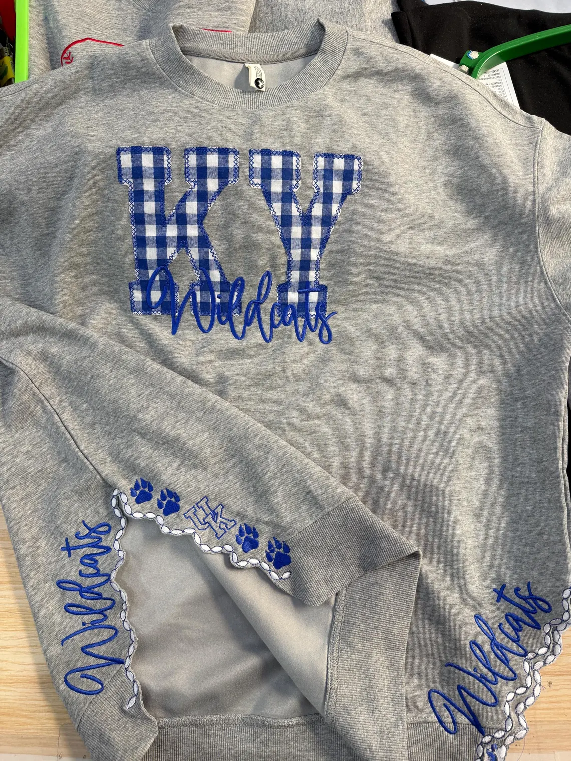 Custom Embroidered Game Day School Team Spirit Sweatshirt, Personalized Mascot Embroidered Crewneck