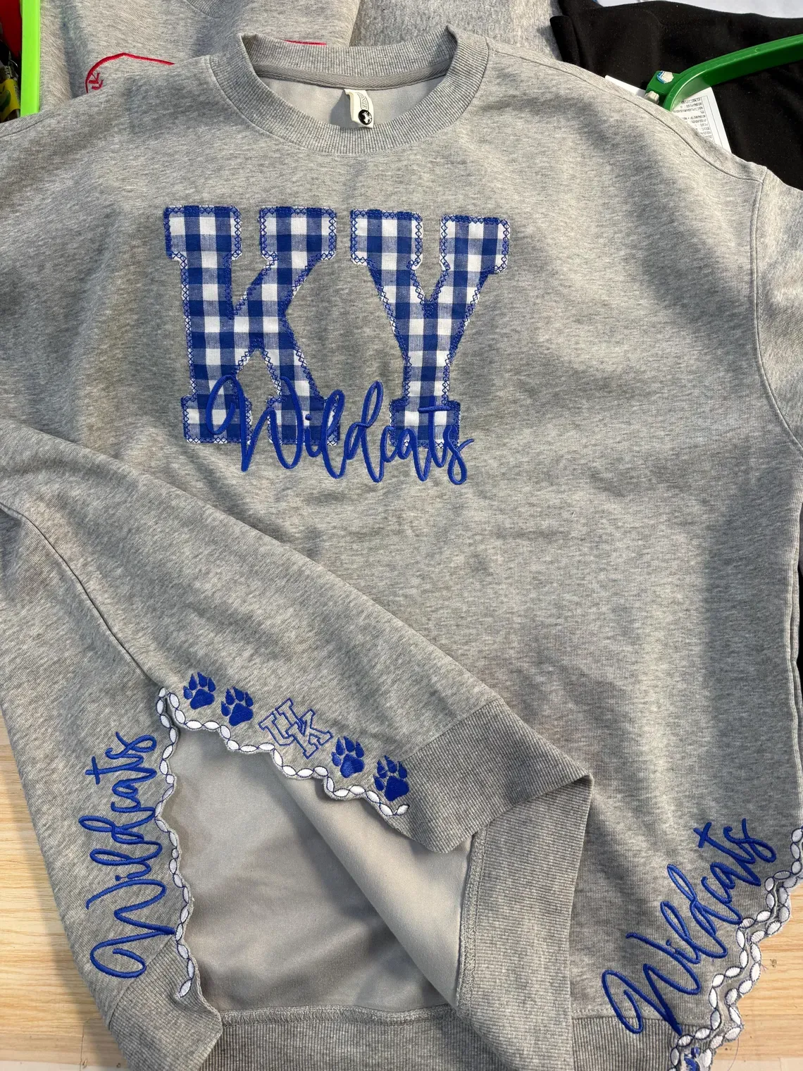 Custom Embroidered Game Day School Team Spirit Sweatshirt, Personalized Mascot Embroidered Crewneck